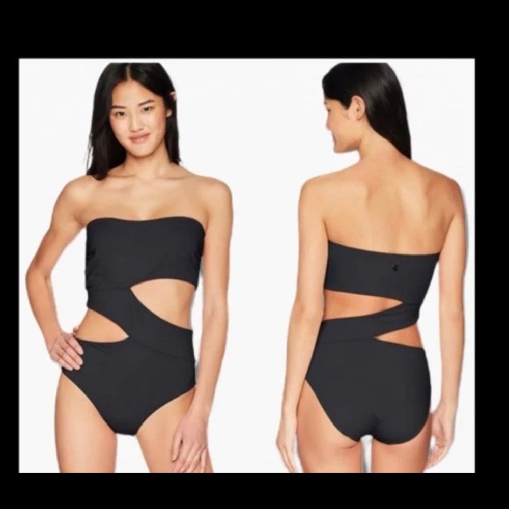 VOLCOM SIMPLY SEAMLESS Cut-Out Swimsuit Black Small